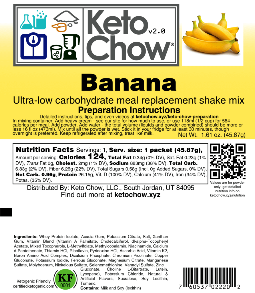 Keto Chow 2.0 Sample Banana