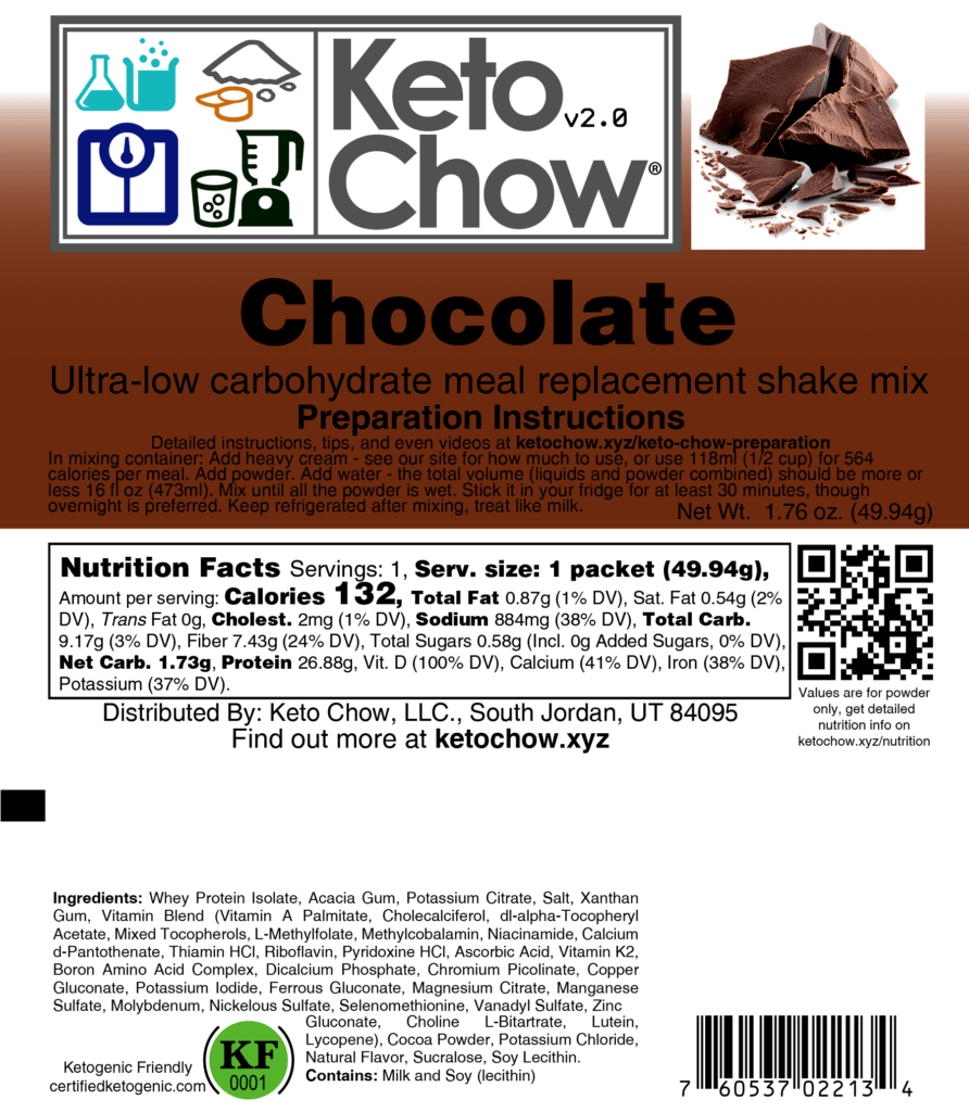 Keto Chow 2.0 Sample Chocolate2