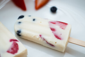 Red, White, and Blueberry Keto Chow Popsicles