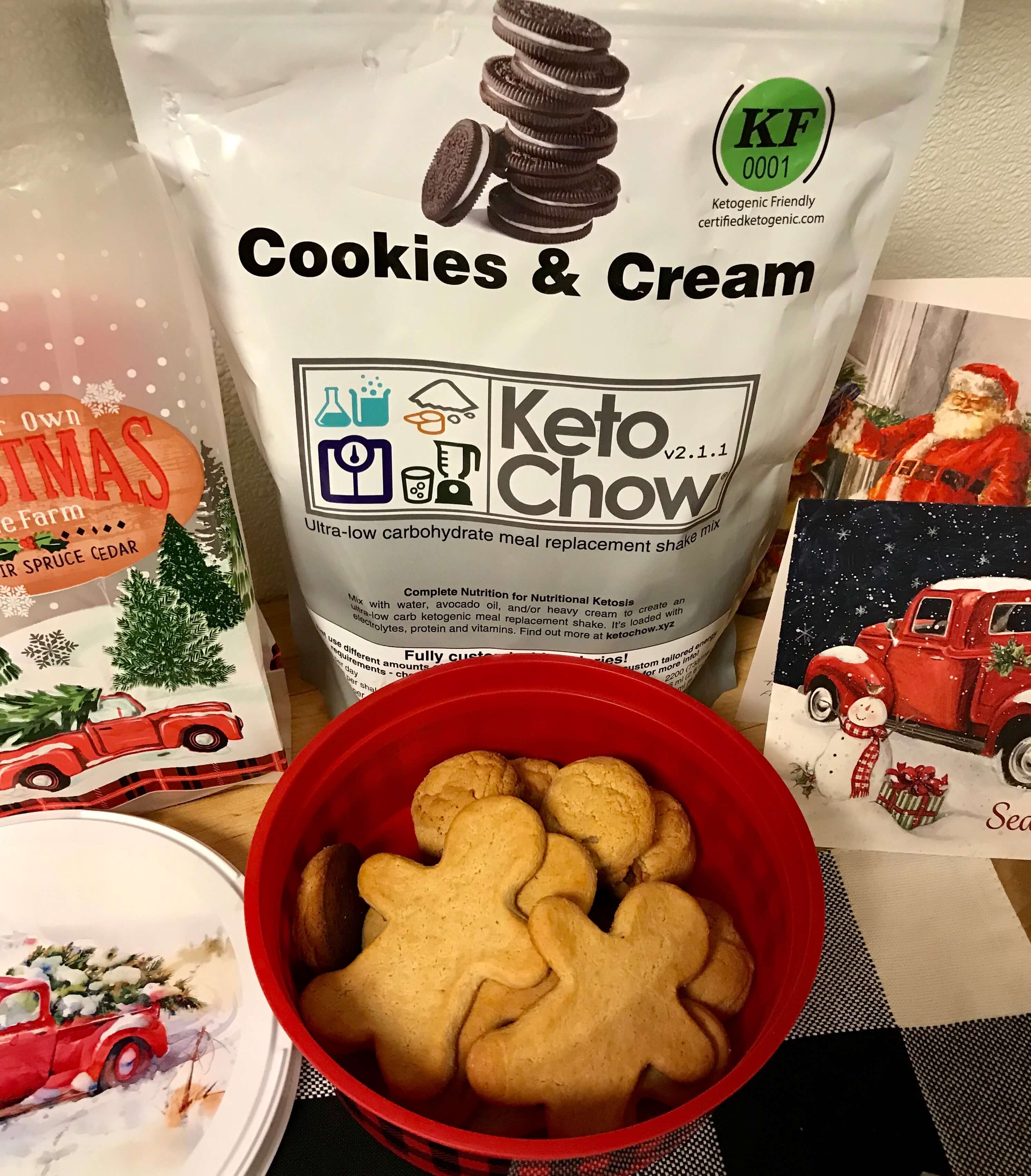 Soft Baked Keto Chow Cookies and Cream Cookies