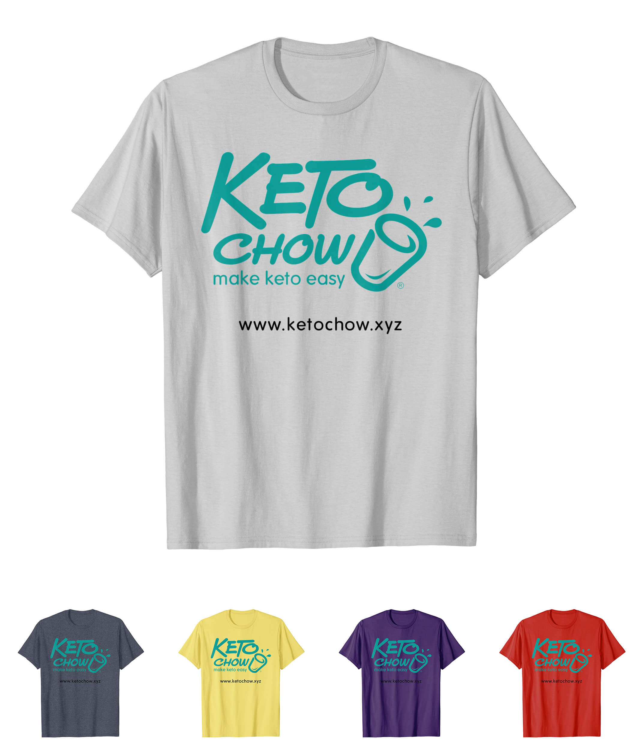 Keto Chow teal logo bright colors t-shirt