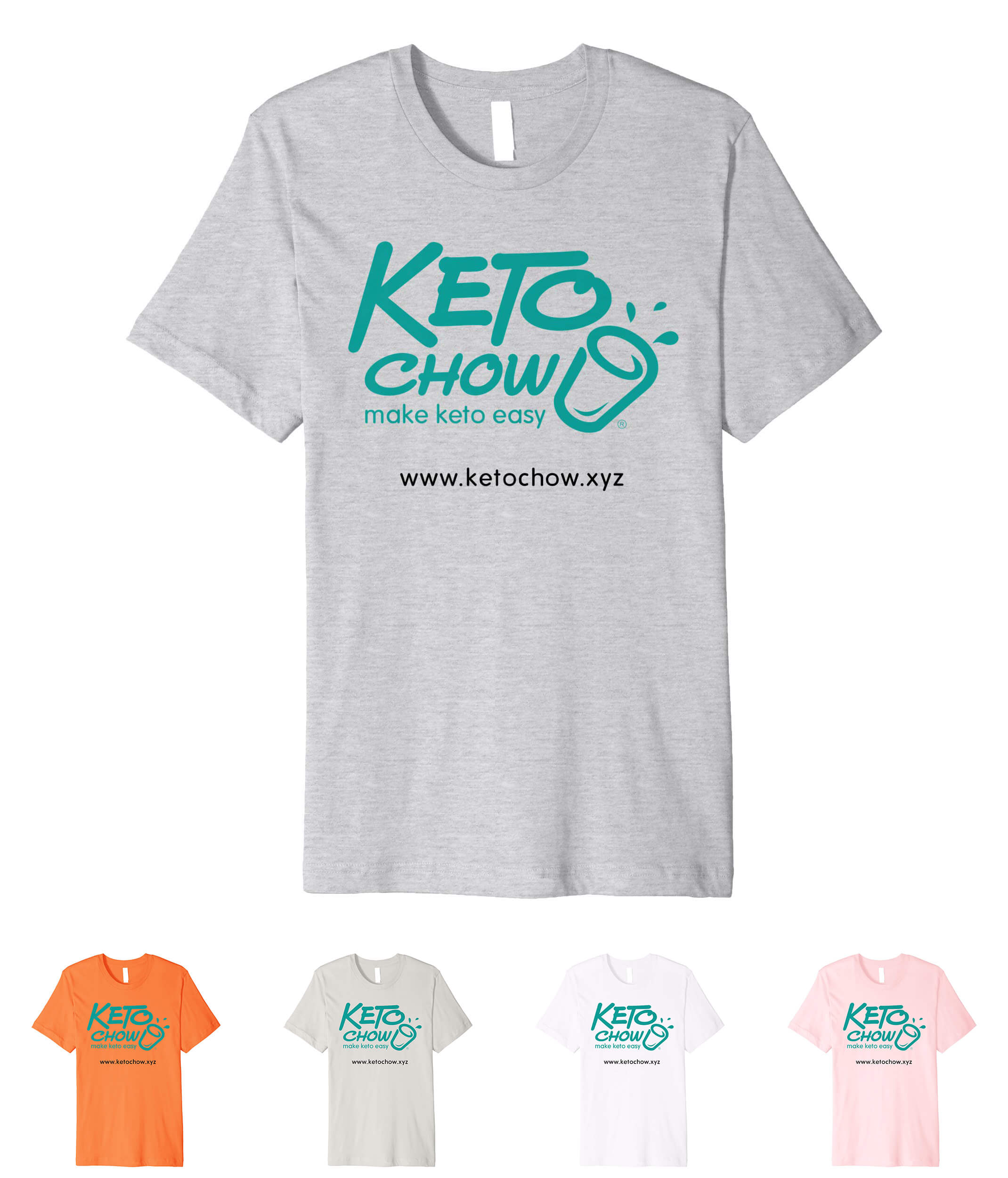 Keto Chow teal logo premium t-shirt