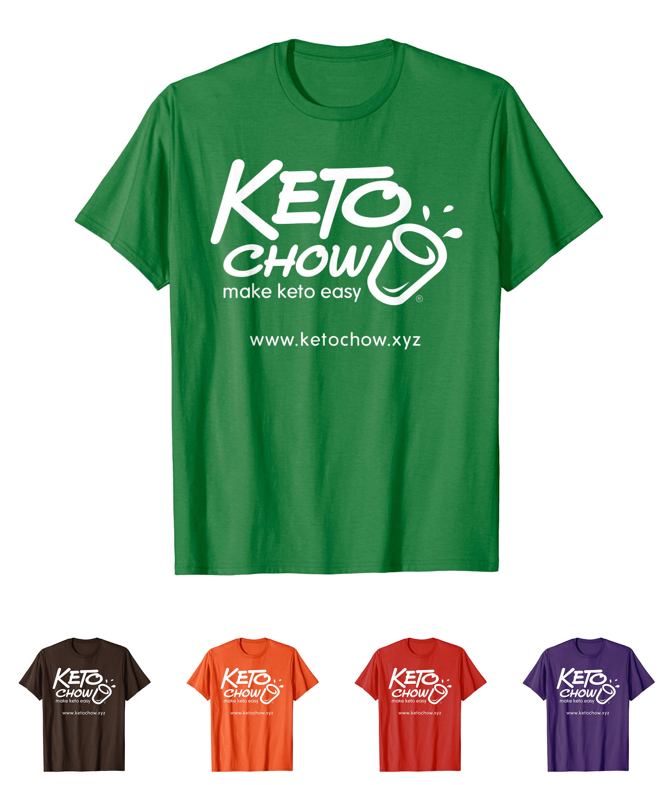 Keto Chow white logo bright colors t-shirt