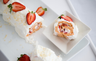 Strawberry Keto Chow Coconut Cream Roll Cake