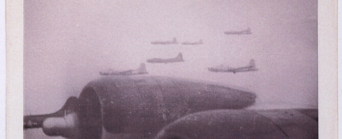 Photo taken by 2nd Lt. Ernest Thorp, co-pilot of "The Punched Fowl," the B-17 Flying Fortress