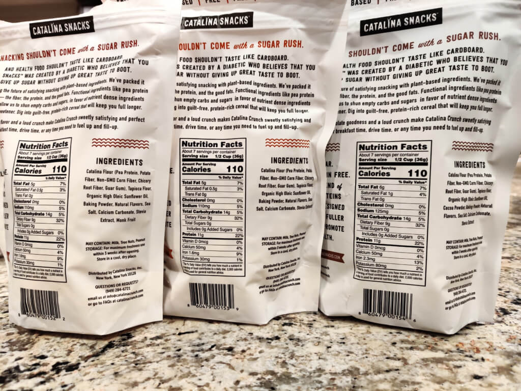 Catalina Crunch packaging - rear