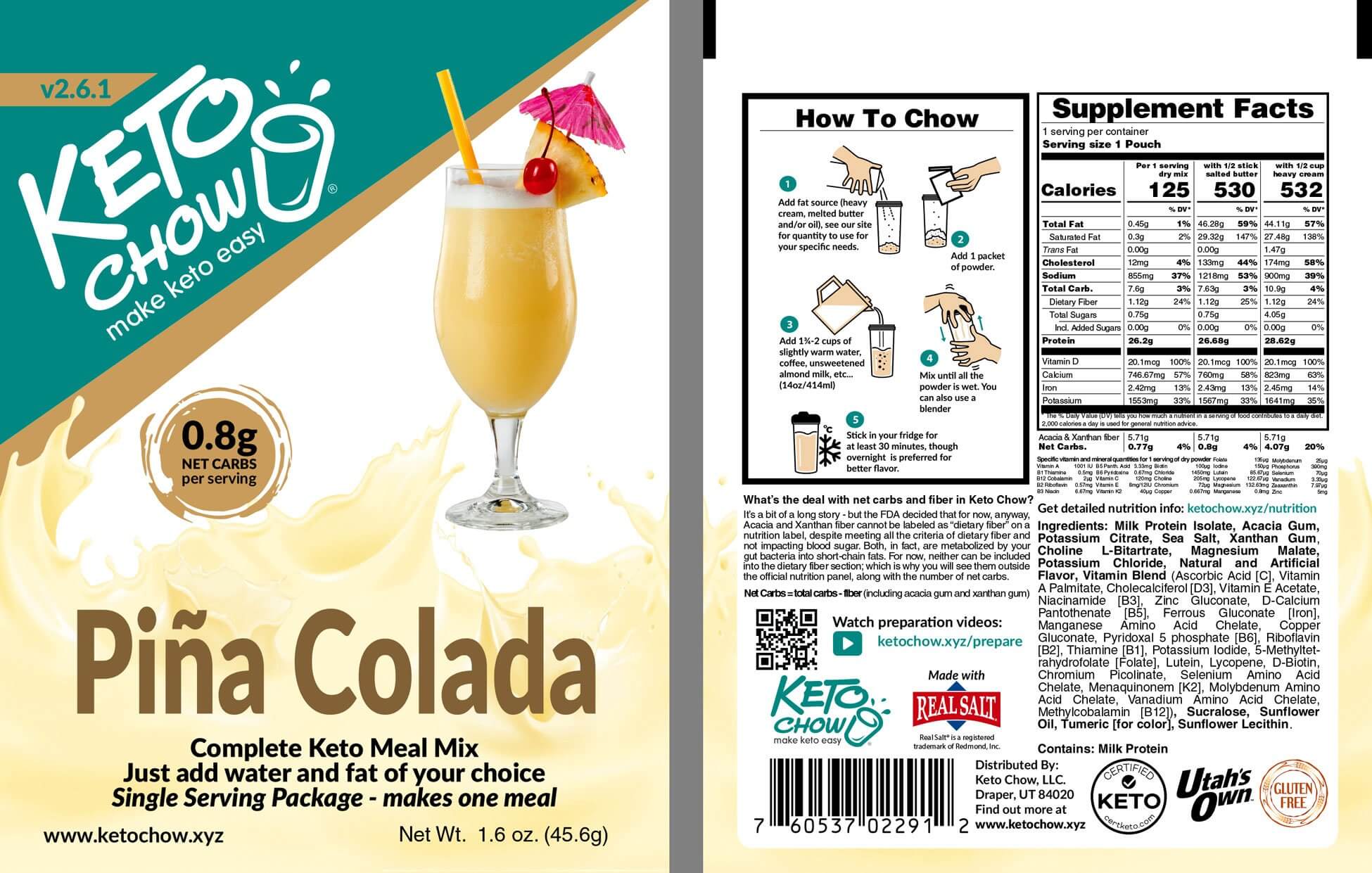 Pina Colada Nutritional Info